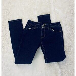 Vintage Angels Low Rise Skinny Jeans Women 13 Dark Wash Flap Pockets Stretch Y2K